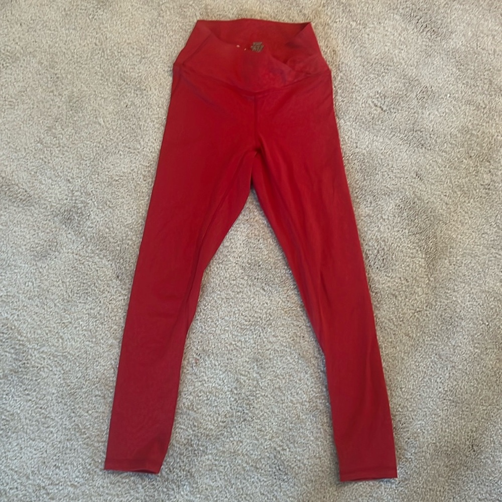Zyia Active Size 2 Red Leopard Print Leggings